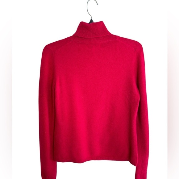 Sutton Studio 100% Cashmere Turtleneck Sweater Red Classic Womens Medium Petite - Picture 7 of 12